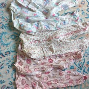 Lot of 3 Kissy Kissy footie sleeper onesies NB-3M